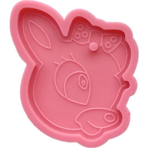 2021 New Silicone Mold Diy Fawn Keychain Mould With Hole Keyring Pendant DIY Craft