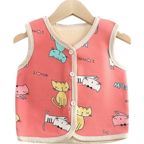 2020 Autumn Winter Childrens Vest for Girls Boys Soft Waistcoat Sleeveless Jacket Cotton Waistcoat Kids Outerwear Toddler Vest