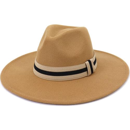 Autumn winter Womens cap hats big brim for men fedora classic Jazz Hat European American felt fashion new 2021 Bowler Couples