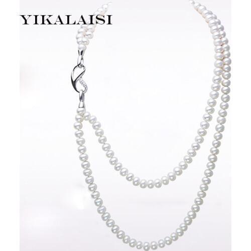 YIKALAISI 2017 Natural Freshwater Long Pearl Necklace 8-9 MM Nearround Pearl 93cm Long Pearl Necklace for Women Best Gifts