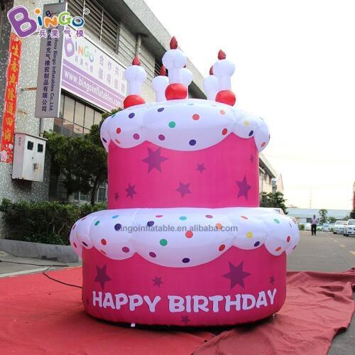 Personalized 2M Height Big Cake Inflatable / Inflatable Birthday Cake with Pump Toys