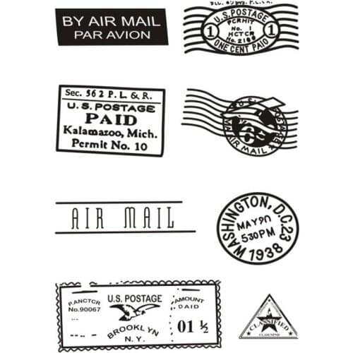 Air Mail Clear Stamps Transparent Silicone Rubber Stamps Vintage Decoration Postage Stamps