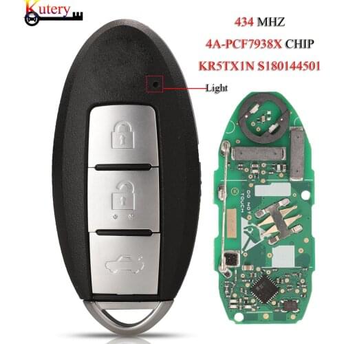 Kutery Remote Smart Car Key Fob Clicker For Nissan Teana 2016-2017 434MHz With 4A Chip 3 Buttons