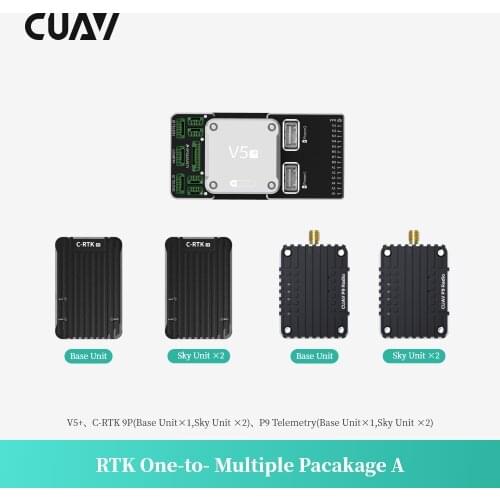 CUAV RTK One-to-Multiple Set With V5+ Flight Controller RTK 9P GPS and P9 Radio Telemetry for RC Quadcopter Helicopter Airplane
