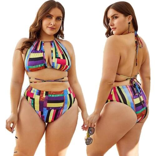 Plus Size Clothing 5XL Sexy bikinis set Women swimsuit Wholesale Dropshipping Print Shorts Sets Striped 2 piece set summer 2021