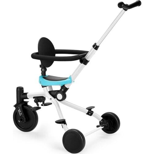 Hand push tricycle 2 in 1 kid car foldable lightweight two way stroller multi-function child walking artifact