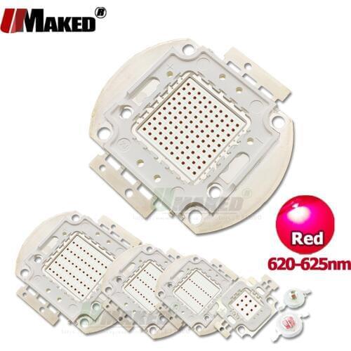 High Power LED COB Chip 1W 3W 5W 10W 20W 30W 50W 100W Red 620-625nm Matrix Integrated SMD Diode Light Beads For Spotlight lamps