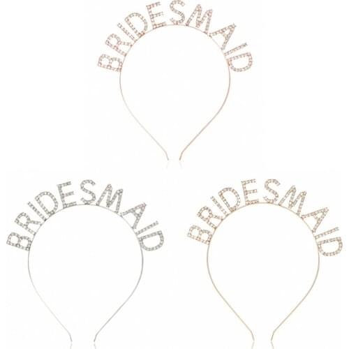 T21D Crystal Bachelorette Bridal Party Bride, Maid of Honor, Bridesmaid Novelty Tiara Headband Accessory for Women