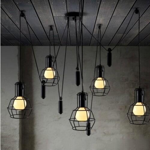 Vintage Spider Feet Iron Pendant Lights E27 Lamp Holder 110-240V Coffee House/Dining Hall/Club/Restaurant Lighting Free Shipping