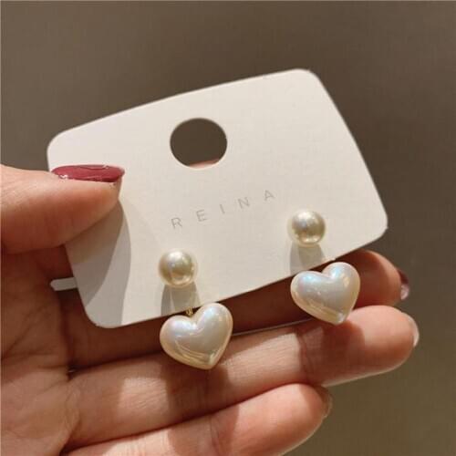 Punk Girl Earrings 2020 Fashion New Temperament Earrings Simple And Versatile Little Love Pearl Earrings Womens Clothing Sales