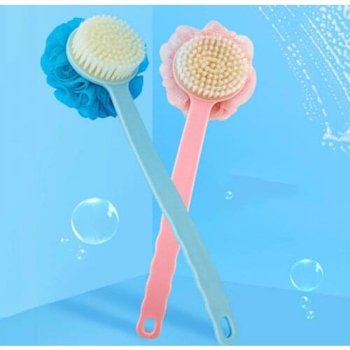 2-in-1 Body Brush Shower Massage Natural Bristle Brush Home Bathroom Spa Bath Scrubber Spa Shower Brush Bath Massage Brushes