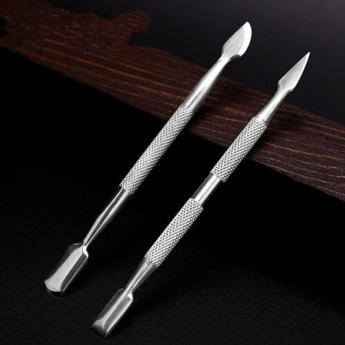2 Way Pusher Professional Nail Tools Cuticle Pusher UV Gel Polish Remover Cutter Nail Art Care Manicure Spoon Beauty Cleaner Kit