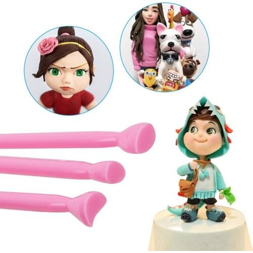 3pcs/set Cake Mold Cake Decorating Mould Plastic Fondant Cutter Sugarcraft Fondant Mold Stamper Printing Carving Tools