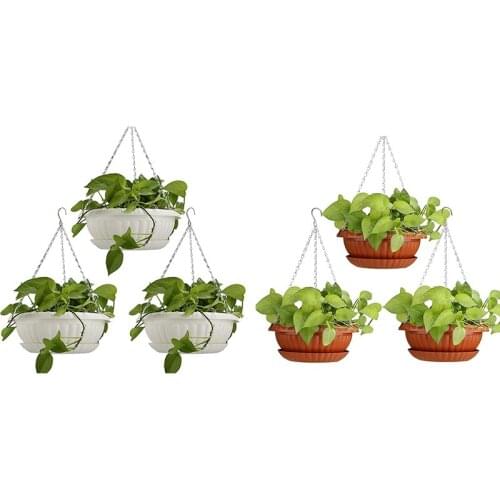 3Pcs Planters Hanging Flower Pots Plant Hanger Holders Hanging Basket for Indoor Outdoor Garden