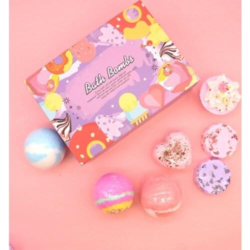 Y1UF 7Pcs Special Shape Bath Bombs Gift Set with Essential Oils Spa Bubble for Women Birthday Mothers Day