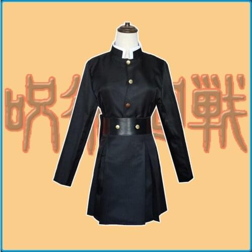 Anime Jujutsu Kaisen Kugisaki Nobara Wigs Cosplay Costumes Women Dress with Headdress for Halloween Party Cosplay