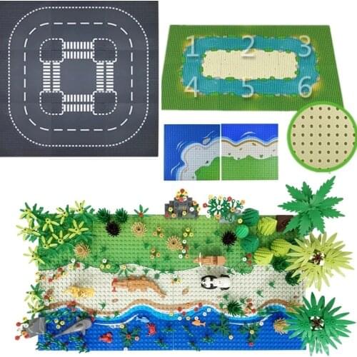 32x32 Dots River Baseplate City Blocks Road Base Plates Classic Toys Mini Building Bricks Compatible With Legoing Playmobil