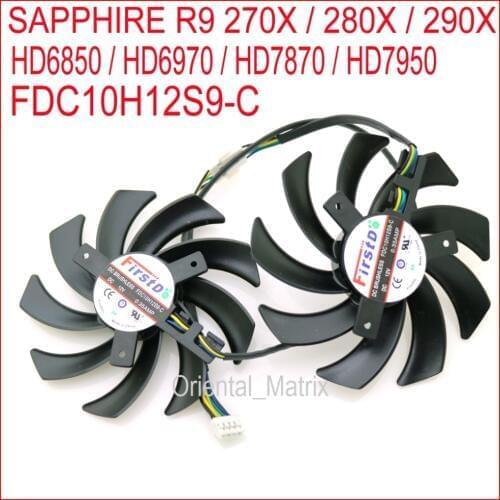 Free Shipping 2pcs/lot FDC10H12S9-C 86mm For Sapphire R9 270X 280X HD6970 HD7870 HD7950 HD7970 Graphics Card Cooling Fan