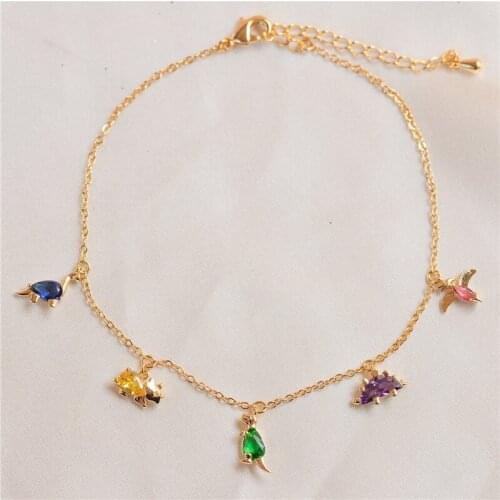 AIDE 2021 Trend Gold Plated Summer Style Cute Dinosaur Bracelets For Women Charm Bracelet Fashion Jewelry Pendientes Bangles CZ