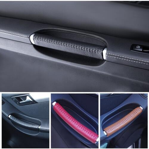 Cow Leather Hand Sewing Door Handle Cover For Mercedes Benz R Class R300/R320/R350/R400/R500 2006 2007 - 2014 2015 2016 2017