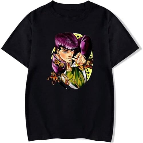 Jojo Bizarre Adventure T Shirt Higashikata Josuke Anime Printed Graphic Tops Unisex Casual Summer Harajuku Clothing Camisetas