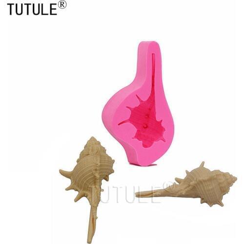 Gadgets-Silicone Mold-Large Conch Shell Mold-Polymer or Epoxy Clays-Food Safe Fondant, Chocolate, Spiral Sea Shell Mold