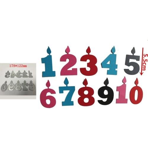 Hot Sales 0~9 Number Birthday Cake Candles Metal Cutting Dies Scrapbooking Paper DIY Cards Crafts Embossing Dies New 2019