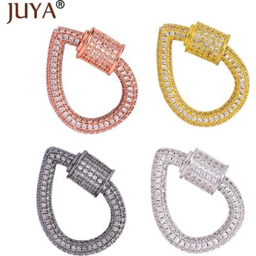 Juya Fastener Screw Clasp Lock Hook Drop shape Spiral Clasps for Jewelry Making DIY Woman Necklace Bracelet Luxury Jewellery