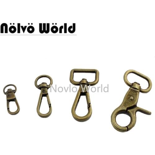 10-50-100pcs 9mm 11mm 19mm 20mm Bronze trigger snap hook handbag purse adjusted swivel clasp hooks hardware accessory strap hook