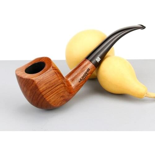 High Quality Rosewood Smoking Pipe 9mm Filter Bent Tobacco Pipe Flat Edge Wood Pipe Handmade Smoke Pipe Accessory