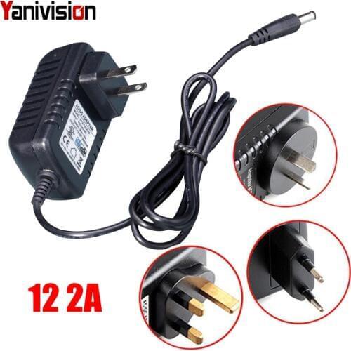 Qualified AC 110-240V To DC 12V 2A CCTV Power Supply Adapter,EU/US/UK/AU Plug