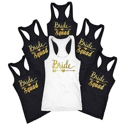 Bachelorette Party Bride Squad Bridal Party Wedding Bridesmaid Gift Bridesmaid Tank Top Shirt vest undershirt wedding singlet