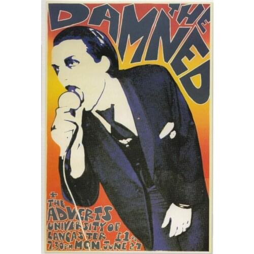 1977 THE DAMNED CONCERT METAL TIN SIGN POSTER WALL PLAQUE
