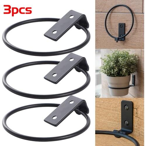 Wall Mounting Metal Flowerpot Pergola Ring Holder Hanger 3 pieces Diameter 11cm Balcony Mounting Suspend Flower Pot Seat Bracket