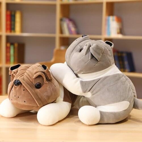 New 25-52 cm cute simulation down cotton plush Shar Pei dog doll lying position pug pillow girl child birthday gift