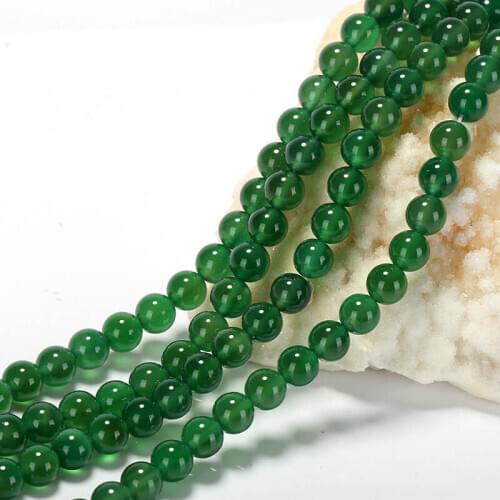 Wholesale Agate Loose Beads Green Agate DIY Accessories Stone Jewelry Round Shape,8mm Beads,1 Strand 39cm