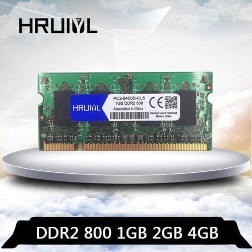 HRUIYL Laptop Memory DDR2 4GB 2GB 1GB PC2-6400S 800MHZ DDR 2 800 mhz PC2 6400 1G 2G 4G memoria Notebook Ram 1.8V Sodimm SO-DIMM