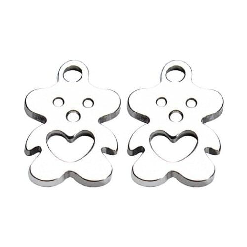 30pcs/lot 8mm*11mm bear Connector Metal Alloy Pendant For DIY bracelet Jewelry Making dg4s