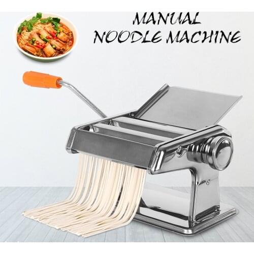2 blade Manual Pasta Maker Machine Stainless Steel 6 Gear Dough Press Noodles Cutter Spaghetti Dumpling Skin Ravioli Household