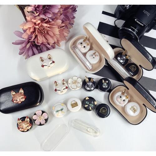 Cute Contact Lens Case For Women Hard Box Eye Lenses Container Holder Set Eye Contacts Case Eyewear Accessories