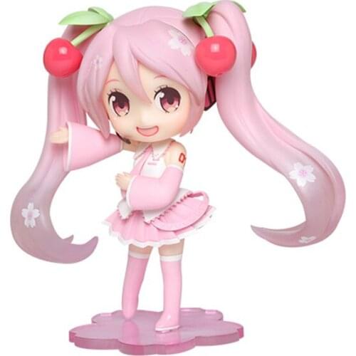 Vocaloid Hatsune Sakura Miku Anime Figures Q Version Model Ornaments Hand-Made 14 Cm PVC Game Peripheral Toys Gift In Stock