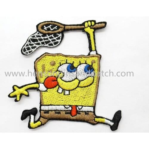 6.8*6.6cm Retail and stock cartoonSpongebob embroidery cloth patch