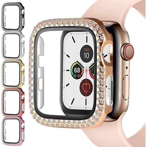 Bling Diamond Bumper Protective Case for Apple Watch Cover Series 6 SE 5 4 3 2 1 38MM 42MM For Iwatch 6 5 4 40mm 44mm SmartWatch