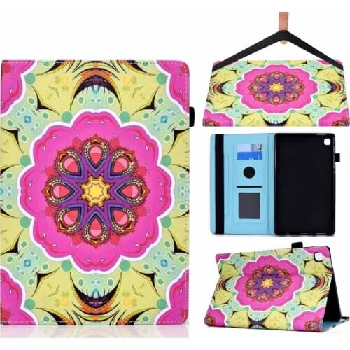 Colorful Mandala Floral Printed Leather Vintage Stand Cover Protective Case For Samsung Galaxy Tab A7 Lite 8.7"inch T225/T220