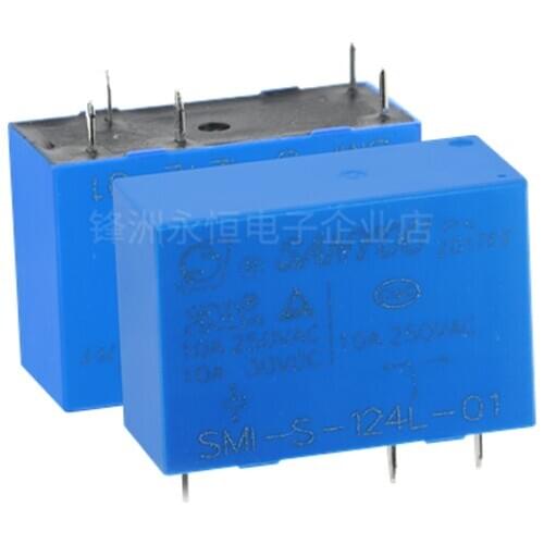 10PCS/Lot SMI-S-105L/SMI-S-112L/SMI-S-124L 5V/12V/24V 5Pin 10A/250VAC Relay