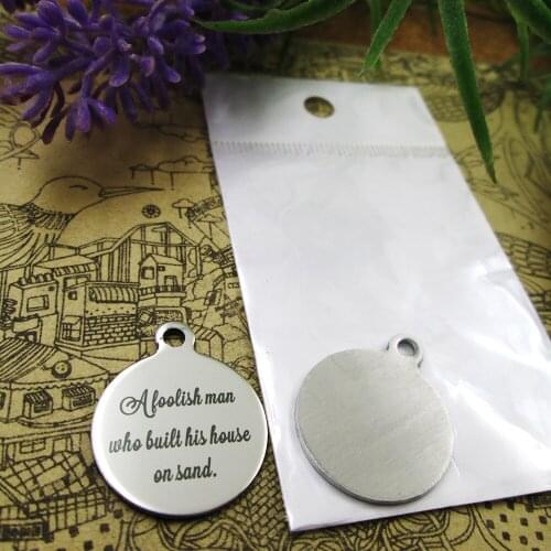 20pcs--"Let the dead bury their own dead." stainless steel charm more styles for choosing DIY Charms Bible gold sentence