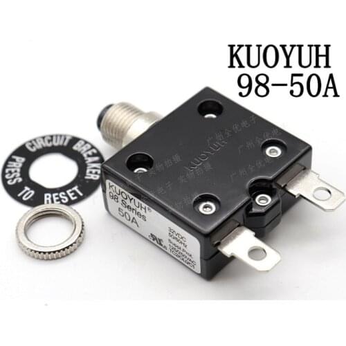 2Pcs Taiwan KUOYUH 98 Series-50A Overcurrent Protector Overload Switch