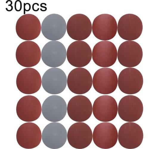 30Pcs 125mm Round Flocking Sandpaper 800/1000/1200/1500/2000/3000 Grit Sanding Paper Polishing Pad Abrasive Tools