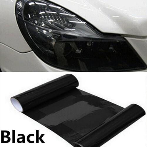 30CM*100CM Dark Smoke PVC Car Headlight Tint Film Taillight Tail Wrap Fog Light Sticker