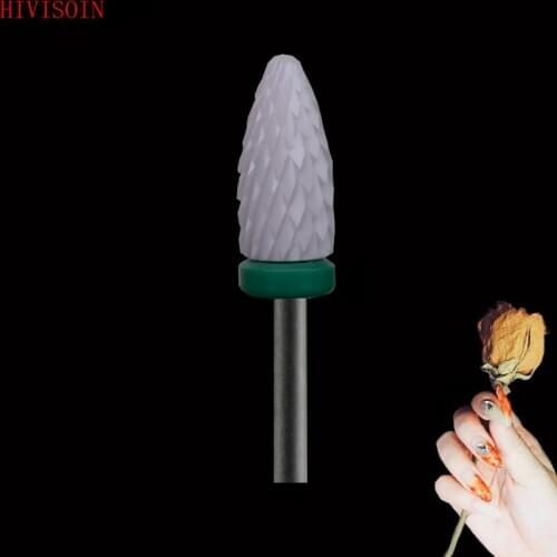 5Pcs Pink Ceramic Nail Drill Bit - Flam Bit - C(2041.060)